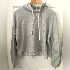 Aerie, size XL, cropped gray hooded sweatshirt